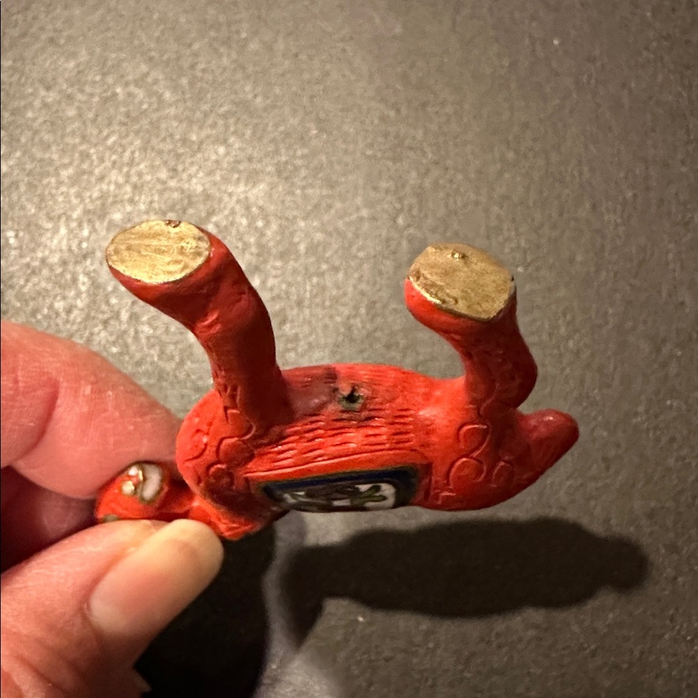 Rare Vintage Cinnabar Horse with White Cloisonné - Picture 4 of 6